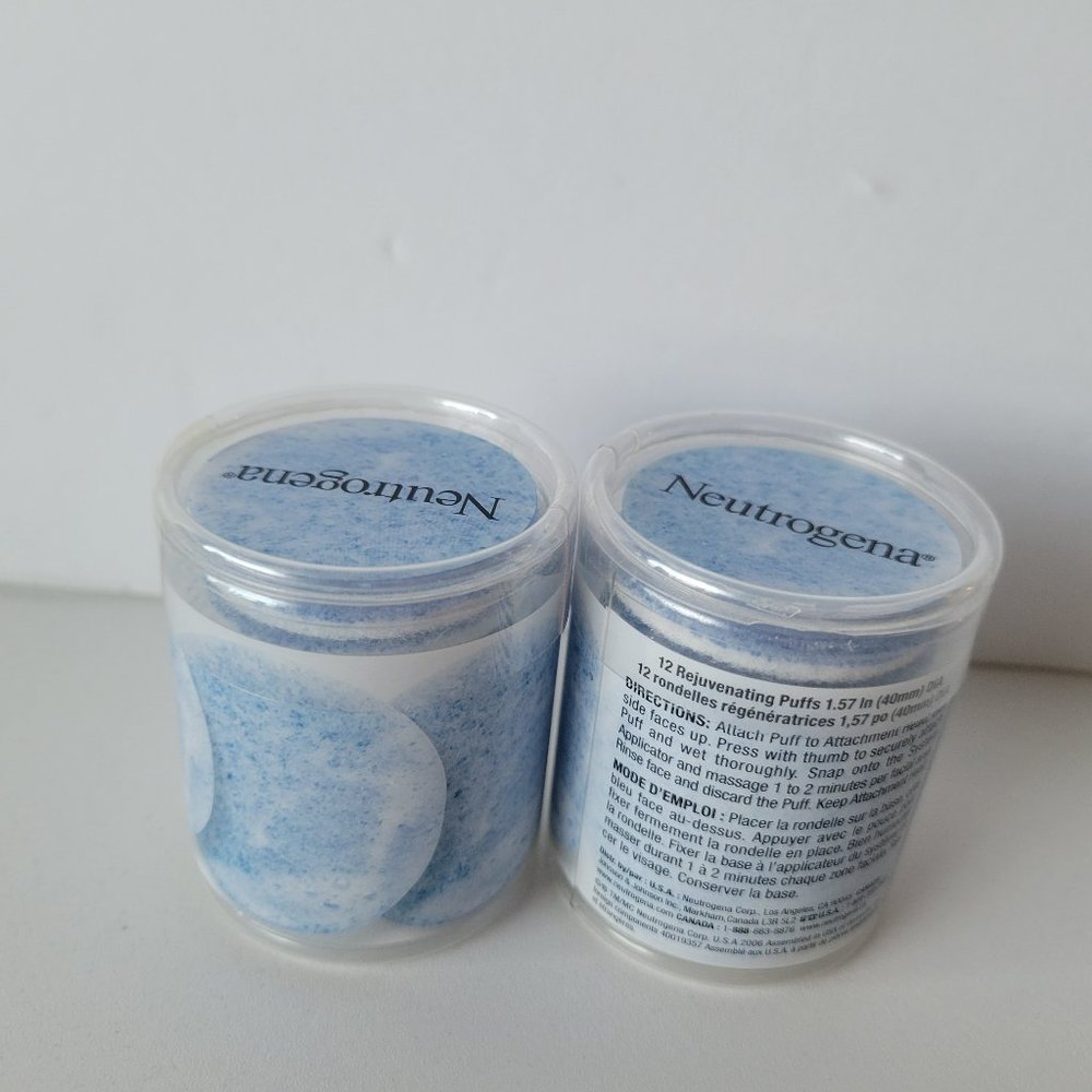 Neutrogena 12 Rejuvenating Puffs 1.57 in Puffs Refills Only Lot of 2 Containers - Picture 2 of 6
